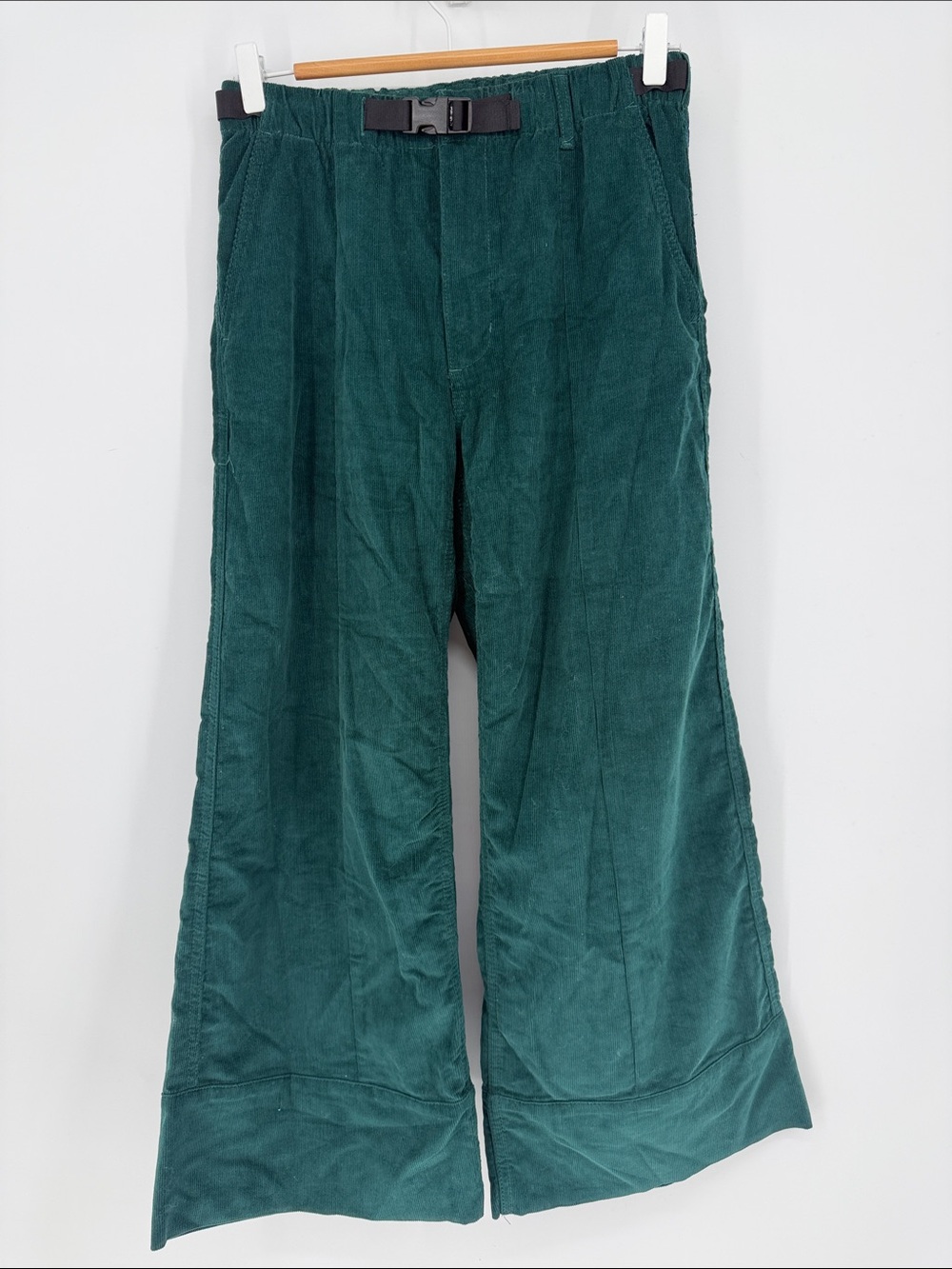 The North Face Cord Easy Pants Women’s S Green Wide Leg Corduroy Belted